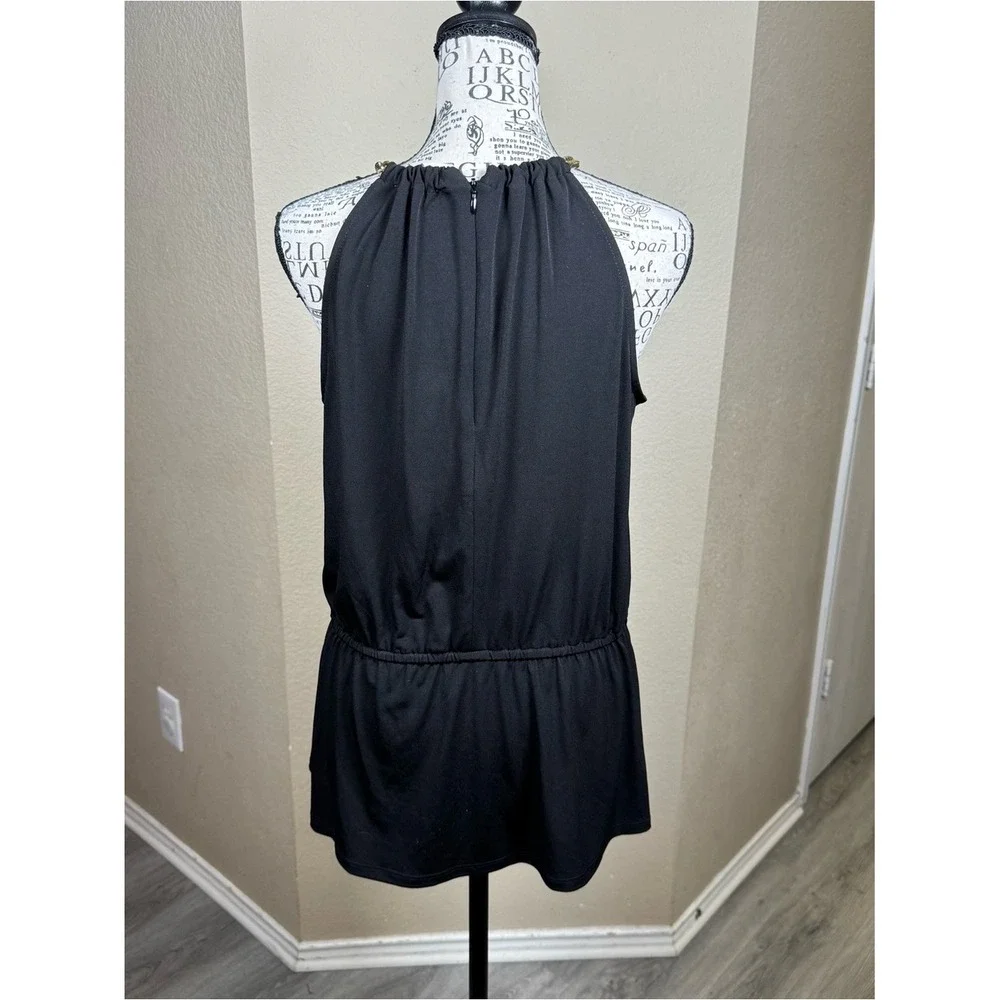 Michael Kors Black Chain-Detail Top‎